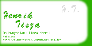 henrik tisza business card